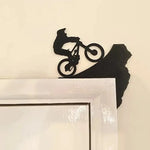 sculpture murale moderne silhouette cycliste noir adhésif abstraction intérieur décoration