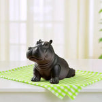 statue hippopotame noir résine texture mat réaliste maison 6.5cm 7cm 5.5cm
