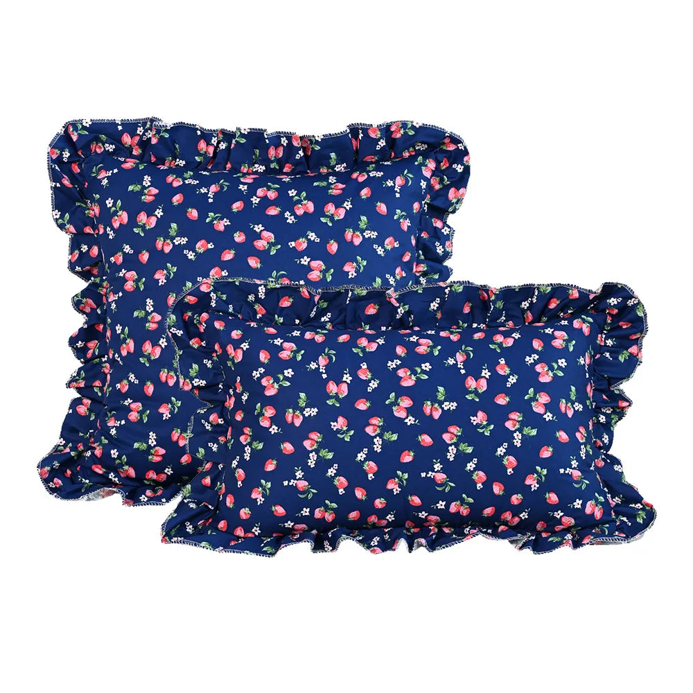 coussins carrés fleuris vintage rose bleu marine adhésifs décor maison nordique polyester 45x45cm 30x50cm