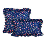 coussins carrés fleuris vintage rose bleu marine adhésifs décor maison nordique polyester 45x45cm 30x50cm