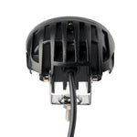 projecteur led ovale noir bleu lumière industrielle utilitaire fentes refroidissement support métallique serre joint