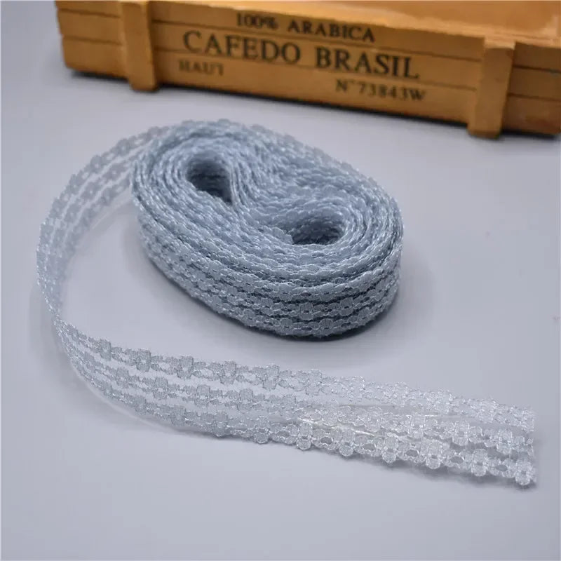 ruban dentelle blanc noir bleu rose fleurs simples classique mariage décoration tissu élasthanne polyester