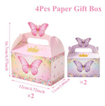 boîtes pop corn décoratives papillons rose violet doré fête anniversaire mariage baptême fille