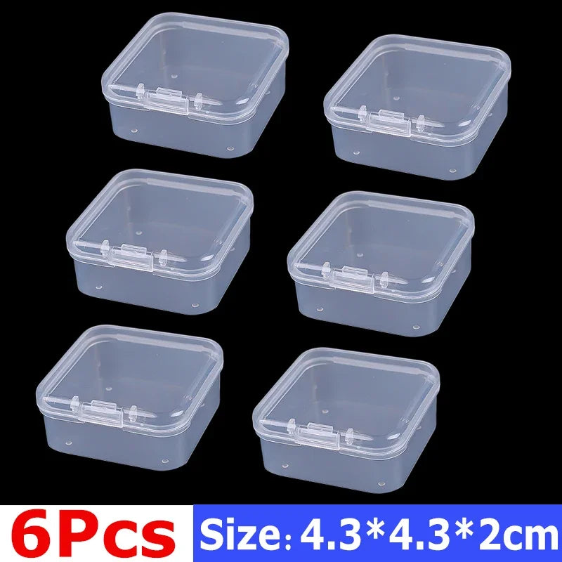 boîtes rangement transparentes plastique bijoux éponges rubans petits objets organisation pratique compact
