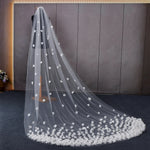 voile mariée blanc fleurs blanches classique prom wedding bohème romantique original trendy daily