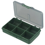 boîte pêche compartiments vert gris plastique lisse pratique compact poignée
