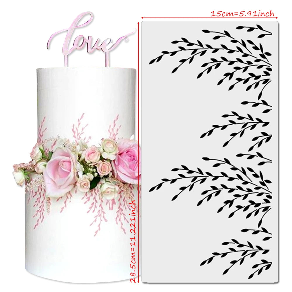 gabarits pâtisserie motifs floraux noir blanc décoration gâteau fondant mariage anniversaire classiqueOpaque outils pâtisserie