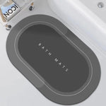 tapis bain gris vert moderne minimaliste lavable main machine usage maison salle bain