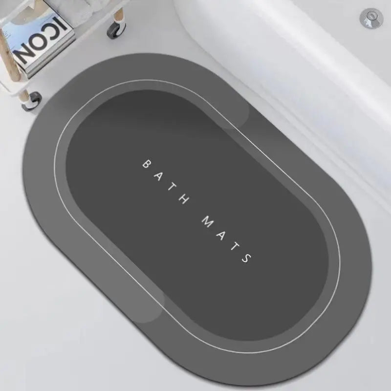 tapis bain gris vert moderne minimaliste lavable main machine usage maison salle bain
