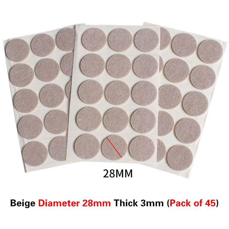 protecteurs pieds tables feutre nylon adhésifs gris clair foncé réduisent bruit antidérapants utilitaires pratiques