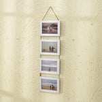Cadres mural vintage multi compartiments corde texture grunge blanc noir roseclair bleumarin