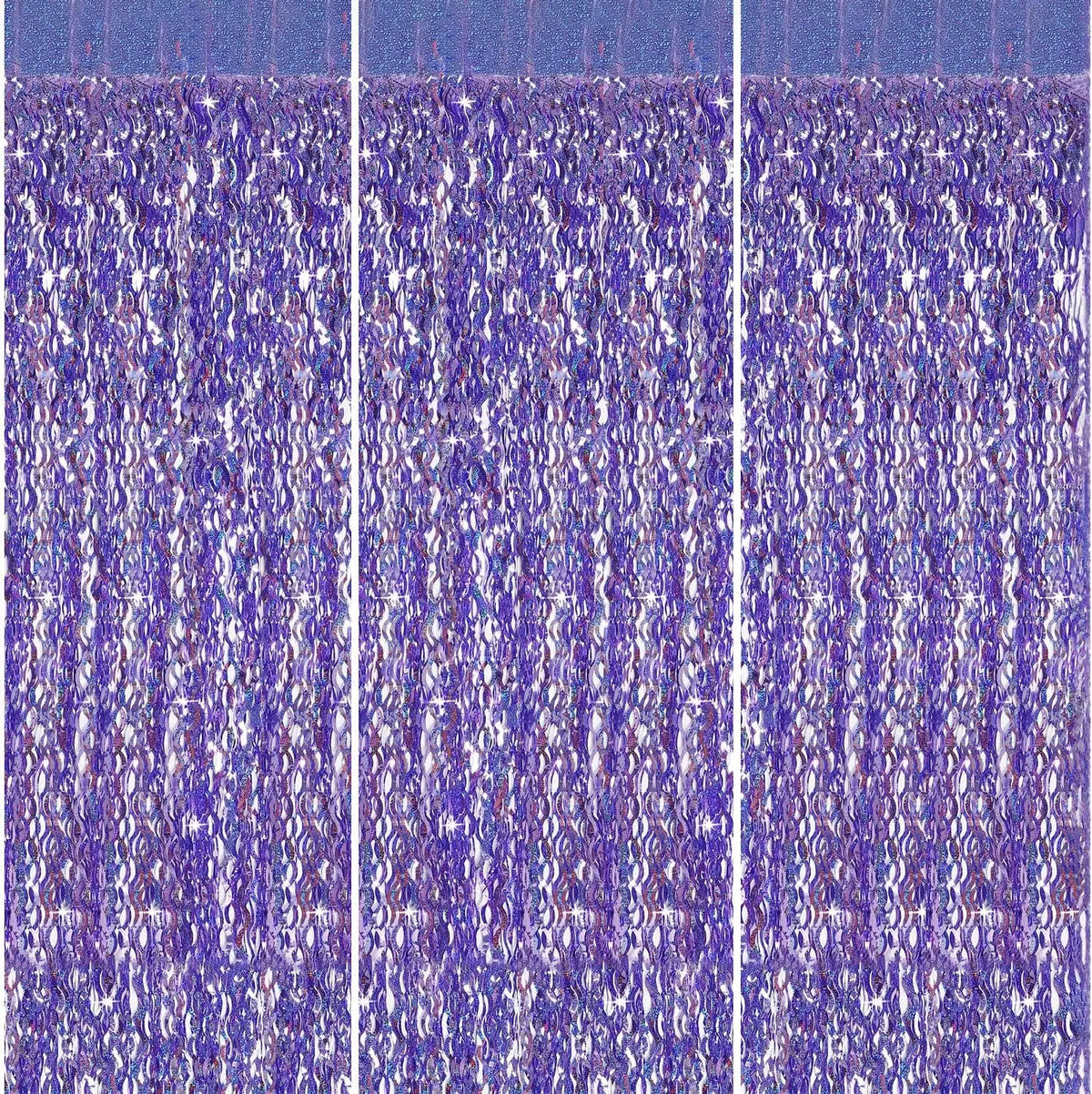 rideau franges violet bleu noir glitter adhésif festif mariage anniversaire noël festive double face