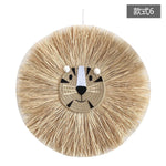 décoration murale couronne paille visage animé enfantine yeux sourire décos chambre enfantsOpaque