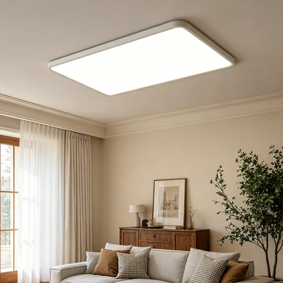 plafonnier led carré blanc ultra fin moderne luminaire salon chambre salle manger