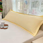 taies d'oreiller solides polyester modernes bleu marine jaune gris vert rose opaques 48x180cm