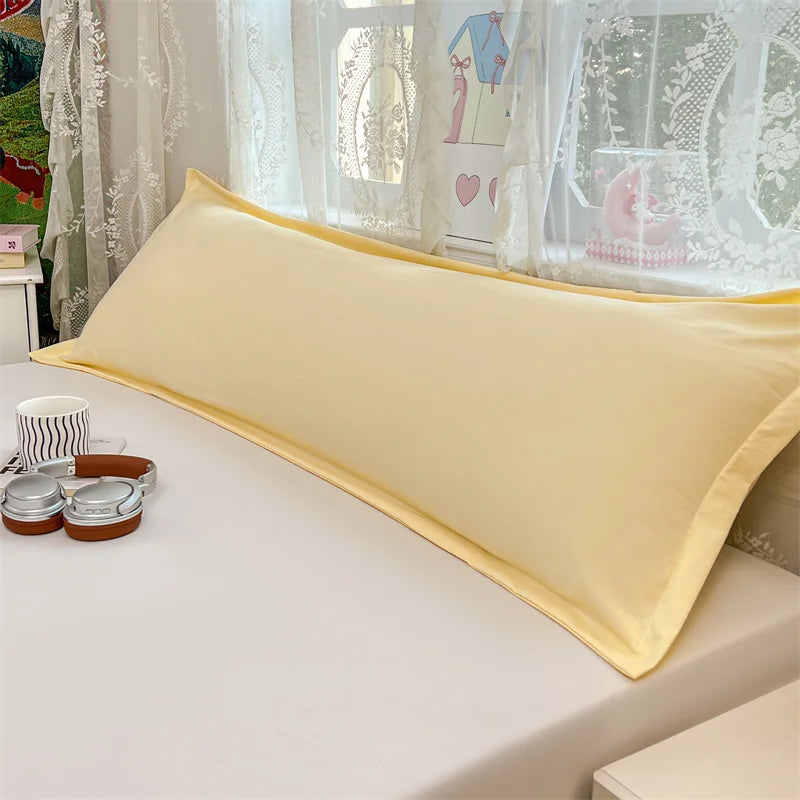 taies d'oreiller solides polyester modernes bleu marine jaune gris vert rose opaques 48x180cm