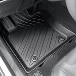 tapis sol voiture noir rayures diagonales moderne antidérapant double couche set complet