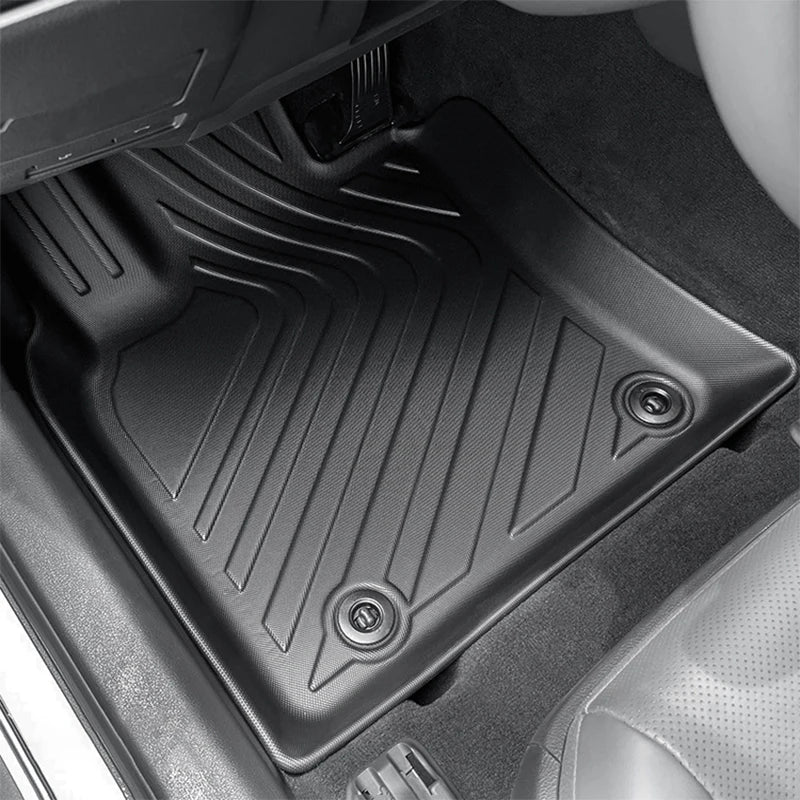 tapis sol voiture noir rayures diagonales moderne antidérapant double couche set complet