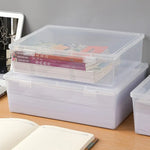 boîtes rangement transparentes modernes poignées grande capacité organisation documents imperméables plastique