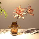 vase verre transparent dégradé couleur fleurs artificielles moderne minimaliste salon maison