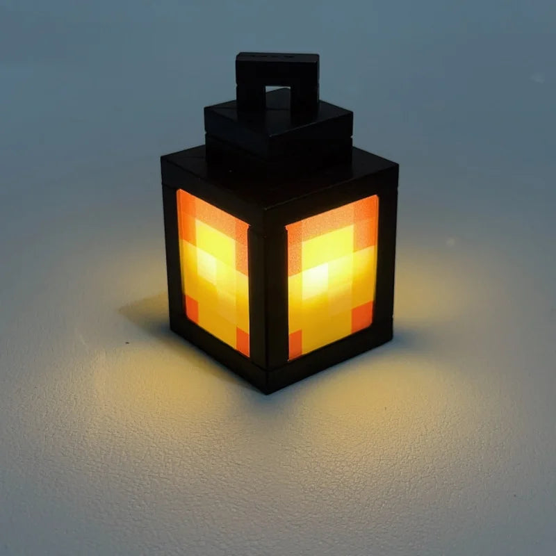 lanterne décorative murale led pixelisée minecraft 16 couleurs télécommande rechargeable