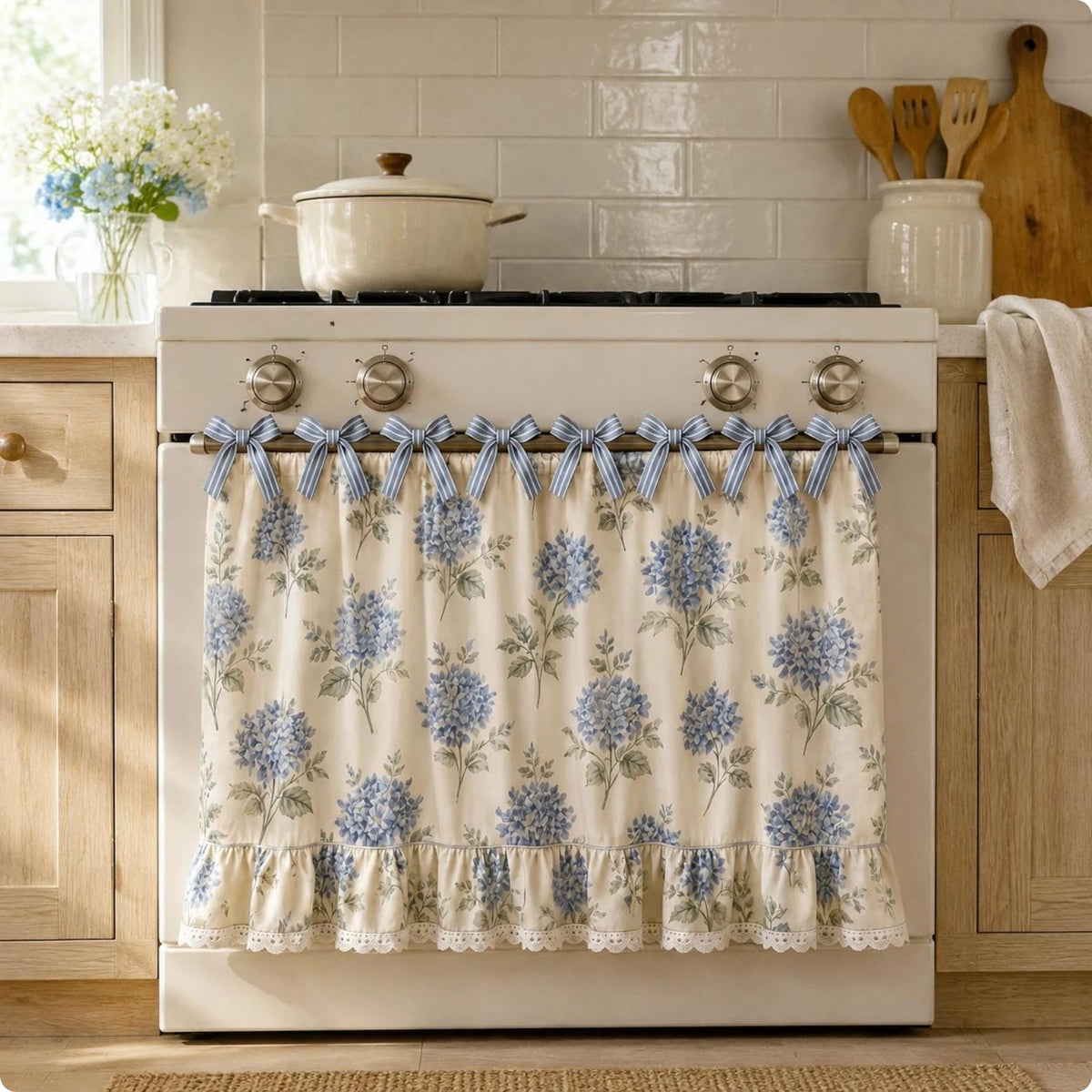 nappe four motif floral hydrangea sunflower rustique vintage volants decoratif tissu chambre cuisine