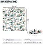 tapis pique nique imperméable oxford cloth cartographique moderne noir blanc 200cm 300cm camping