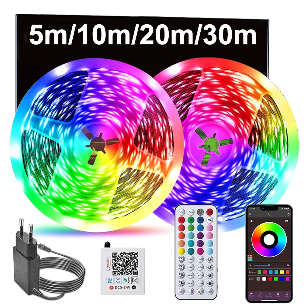 ruban led multicolore flexible synchronisé musique application décoration moderne chambre salon fêteRGBOptimal