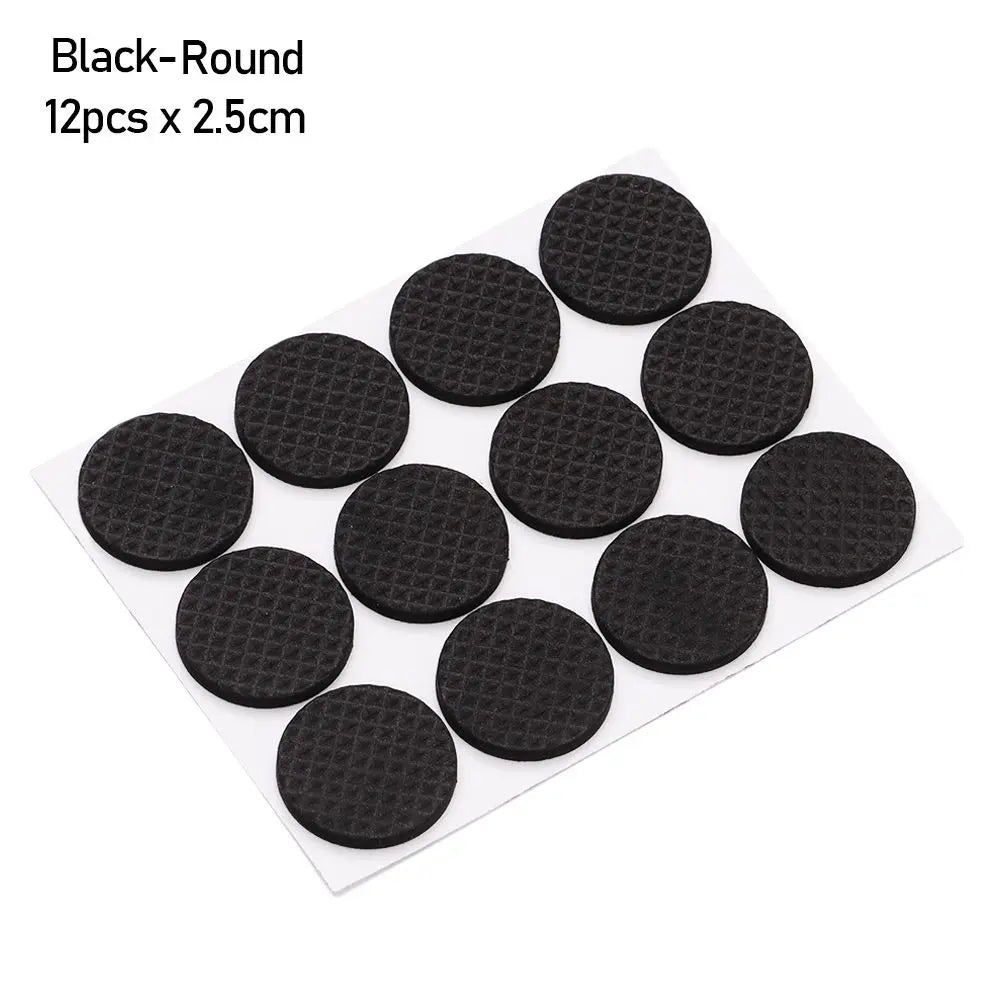 protecteurs sol feutre anti dérapant adhésifs mousse eva noirs blancs marrons ronds utilitaires 2.5cm