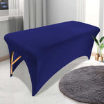 housse table extensible spandex polyester coton noir blanc rose bleu marine uni moderne clips