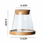 vase verre moderne transparent gravé couvercle liège opaque table