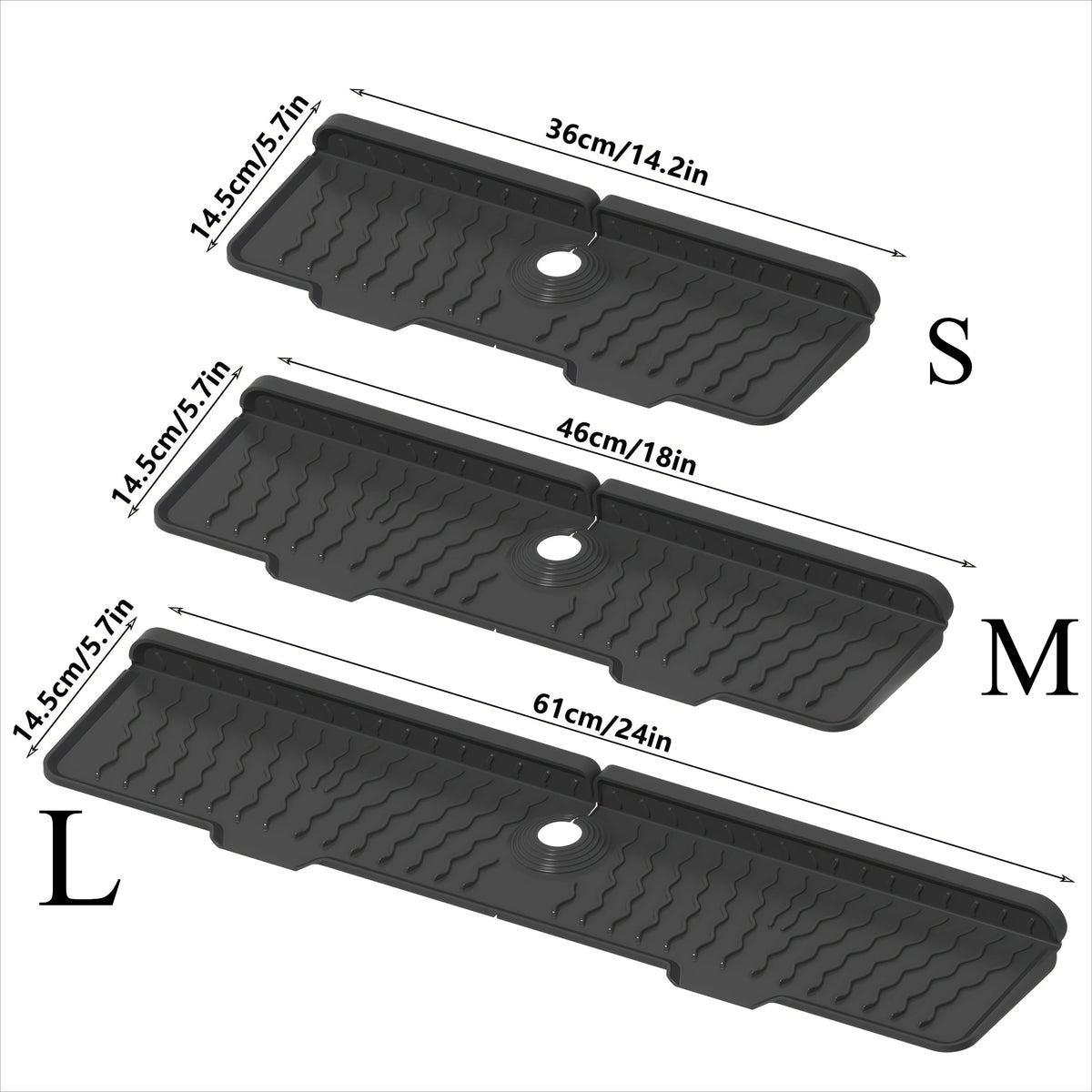 tapis évier antidérapant silicone noir moderne drainage incliné facile nettoyage utilitaire texturé alvéoles sóng�