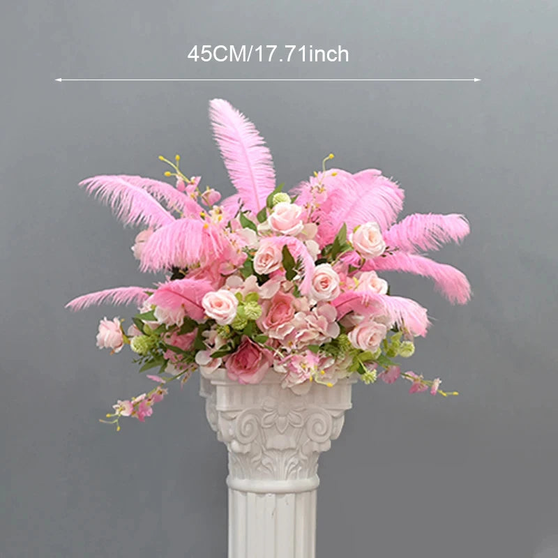 décorations extérieures colonnes romaines blanches vases ornements classiques fêtes anniversaires mariageextérieur