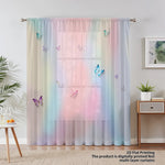 rideau papillons pastel floral transparent moderne métalliques fenêtre chambre salonhôtel