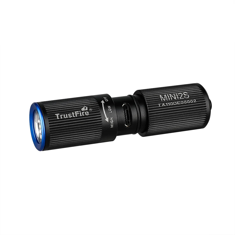 lampe poche rechargeable led 220 lumens 2w mode zoom annneau cle smartphone