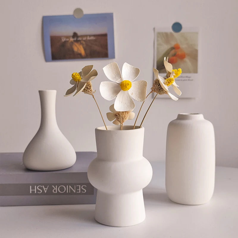 vases blancs modernes céramique décoration intérieure table arrangement floral vases décoratifs