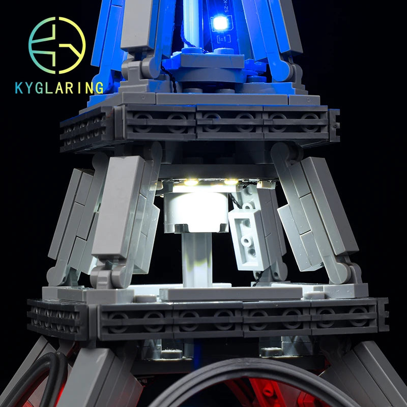 réduit tour eiffel briques lumineuses led gris bleu rouge blanc architecture construction