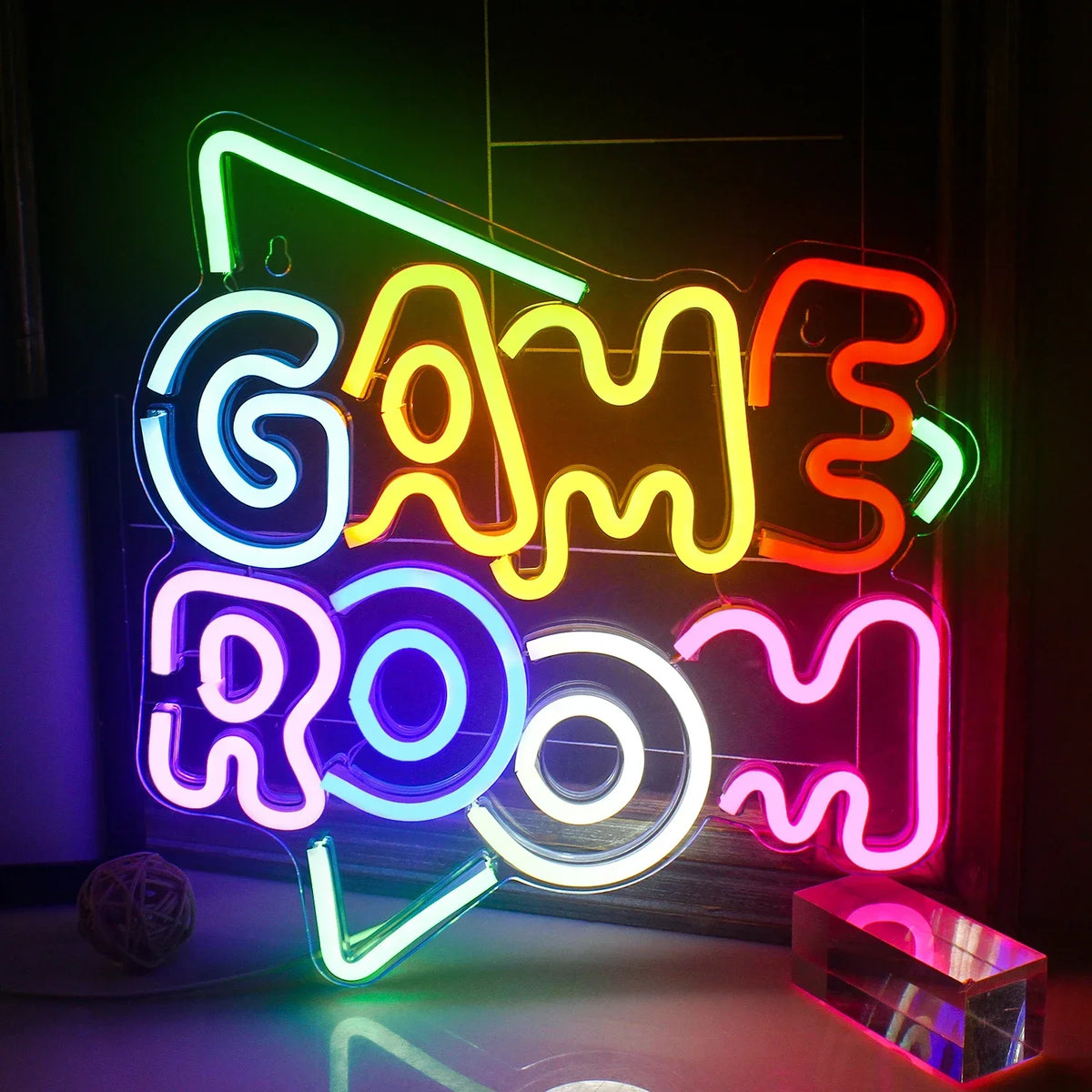 néon lumineux GAME ROOM multicolore moderne suspension câble USB chambre jeu