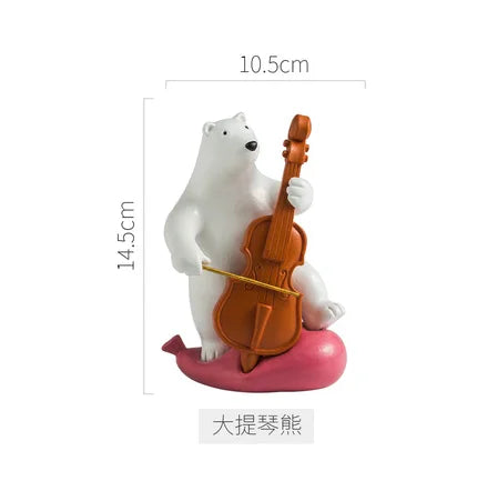 statue ours polaire résine blanche contemporaine minimaliste base plate ballons