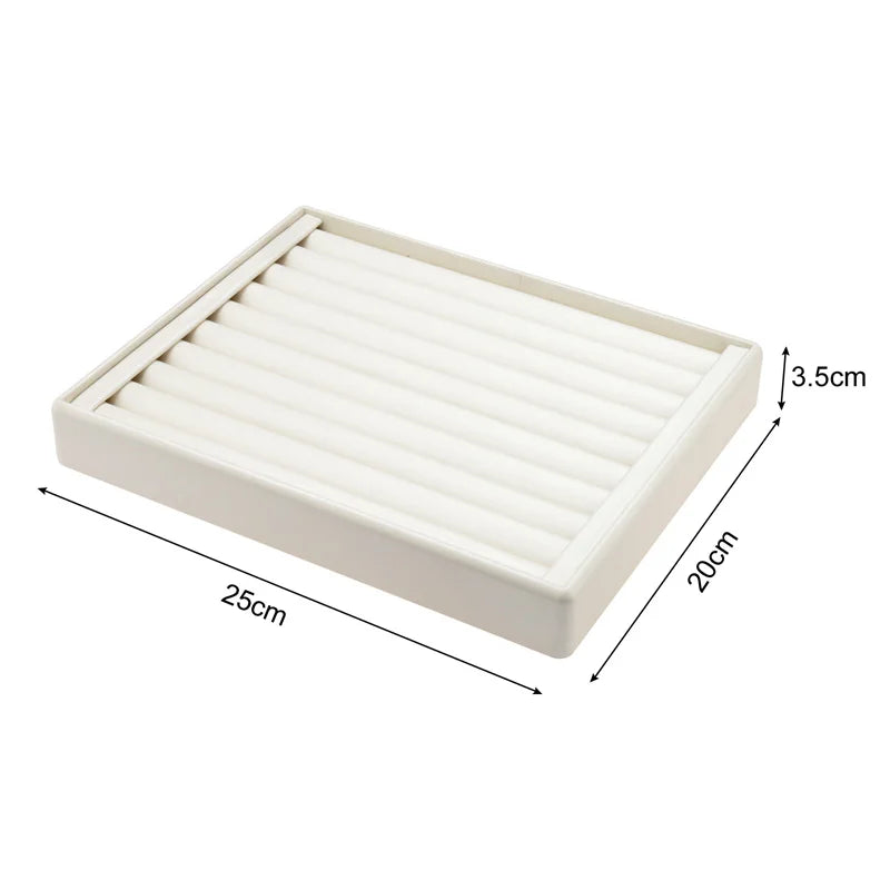 boîte bijoux cuir noir blanc plateau rangement bague boucle d'oreille organisation modernescrição