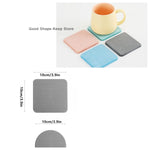 sous verres tapis diatomées coton rond carré gris rose bleu blanc moderne adhésif absorption