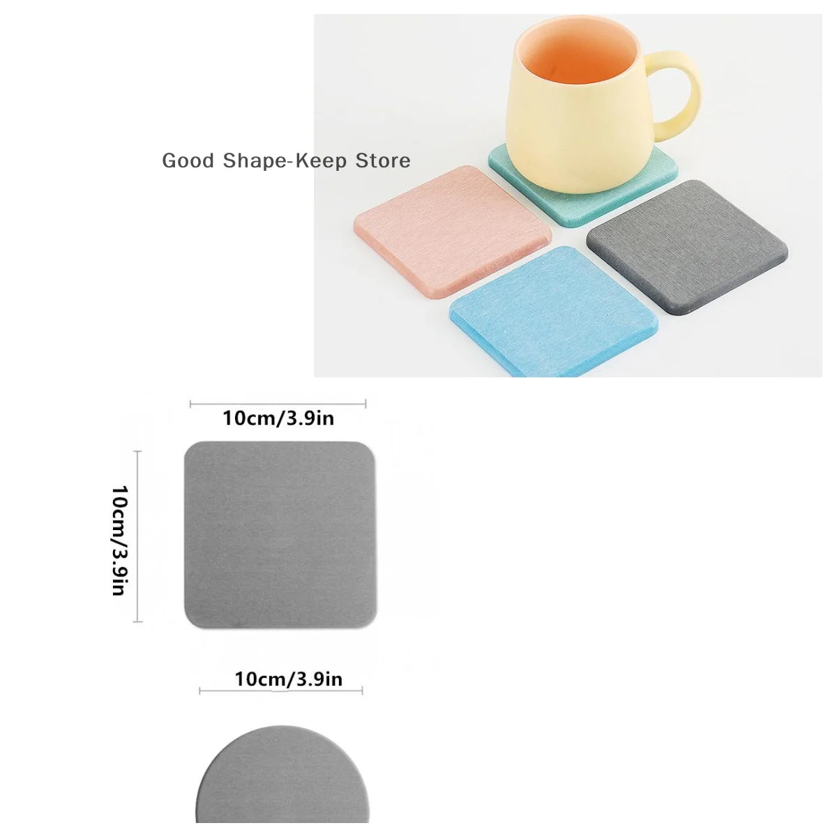 sous verres tapis diatomées coton rond carré gris rose bleu blanc moderne adhésif absorption