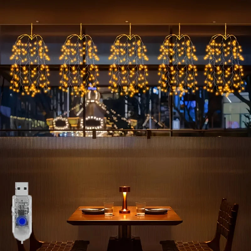 guirlande lumineuse led blanc doré filament moderne clips modes étanche noël fête maisonextérieur