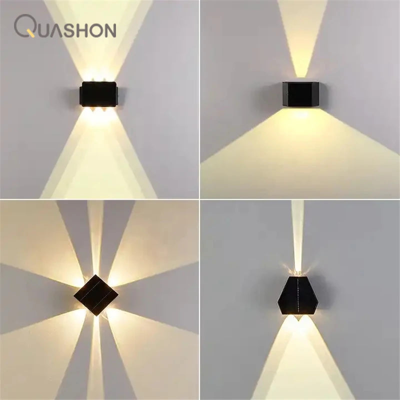 Applique murale solaire LED blanche installée sur un mur de jardin