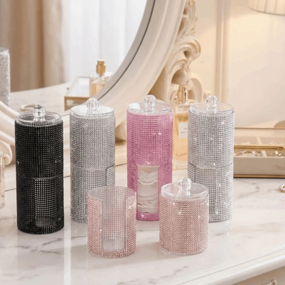 boîte bijoux strass moderne noir rose multicolore élégante réutilisable sans bpa opaques