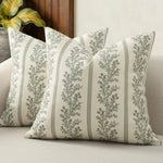taies d'oreiller motif floral blanc gris decoration maison polyester opaques classique farmhouse 18x18 pouces
