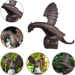 fontaine décoration extérieure dragon bronze ailes écailles eau médiévale fantastiqueextérieur jardin résine