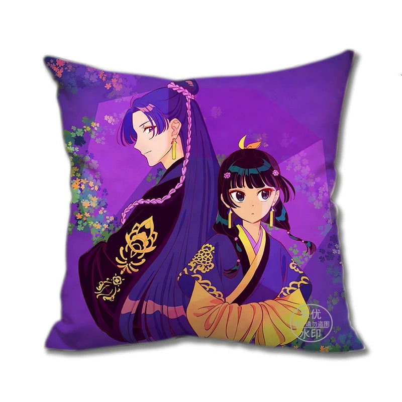 coussin peluche motif floral personnages vert rose violet blanc chambre coucher canapé lavable amovible