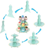 support cupcakes iridescent moderne rayures horizontales motifs floraux dorés anniversaire festive