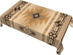 nappe rectangulaire géométrique moderne beige marron foncé triangles losanges réutilisable imperméable table manger